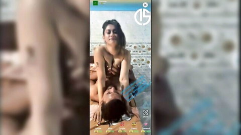 Curvy Indian Divyanshi aka Barnita Biswas topless blowjob on beach