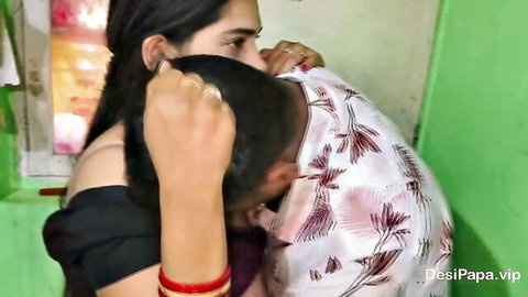 Hot Indian bhabhi embracing devar intimately