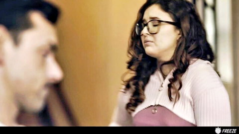 Leana Lovings looks emotional as stepdad Ryan Driller gazes at her intensely