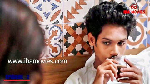 Indian young man in aunty panty bra sniffing web series scene