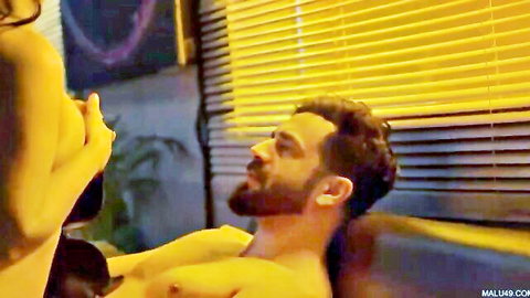 Indian bhabhi intimate oral tease with bearded boss in office