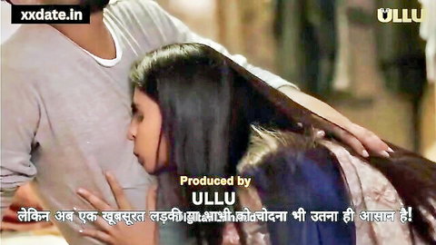 Brunette with long hair intimately embraced by woman in Ullu produced Indian scene