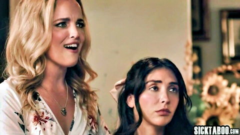 Jane Wilde as horny teen gazing at stepmom in taboo family scene